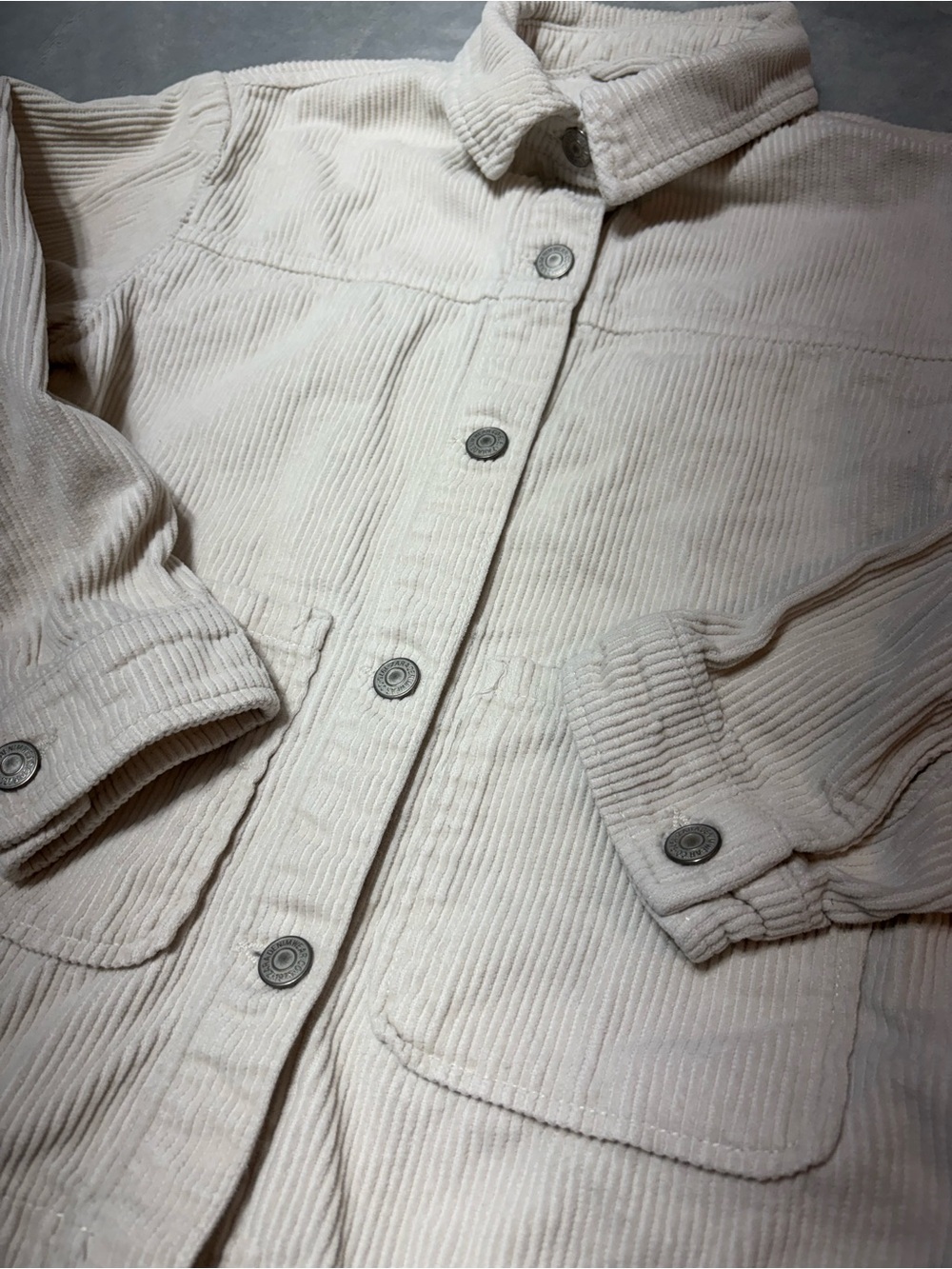 Zara Denim Wear Kids Jean Jacket Size 9/10 (140 cm) Off-White Cream Ecru